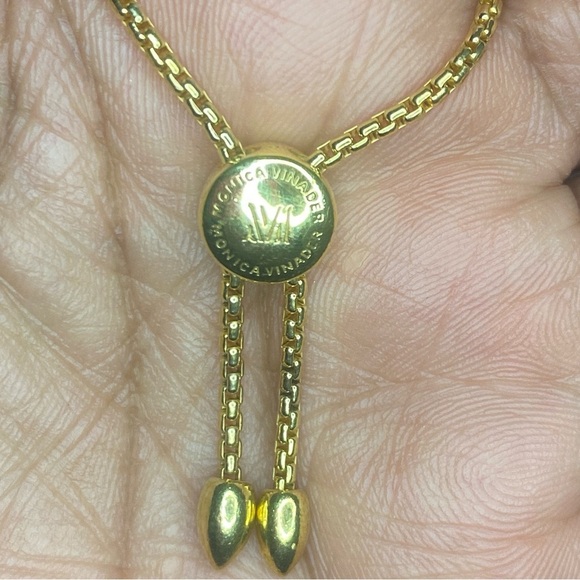 LIKE NEW Monica Vinader Baja Facet Bracelet 18k Gold Vermeil & Aquamarine Stone - Picture 8 of 8